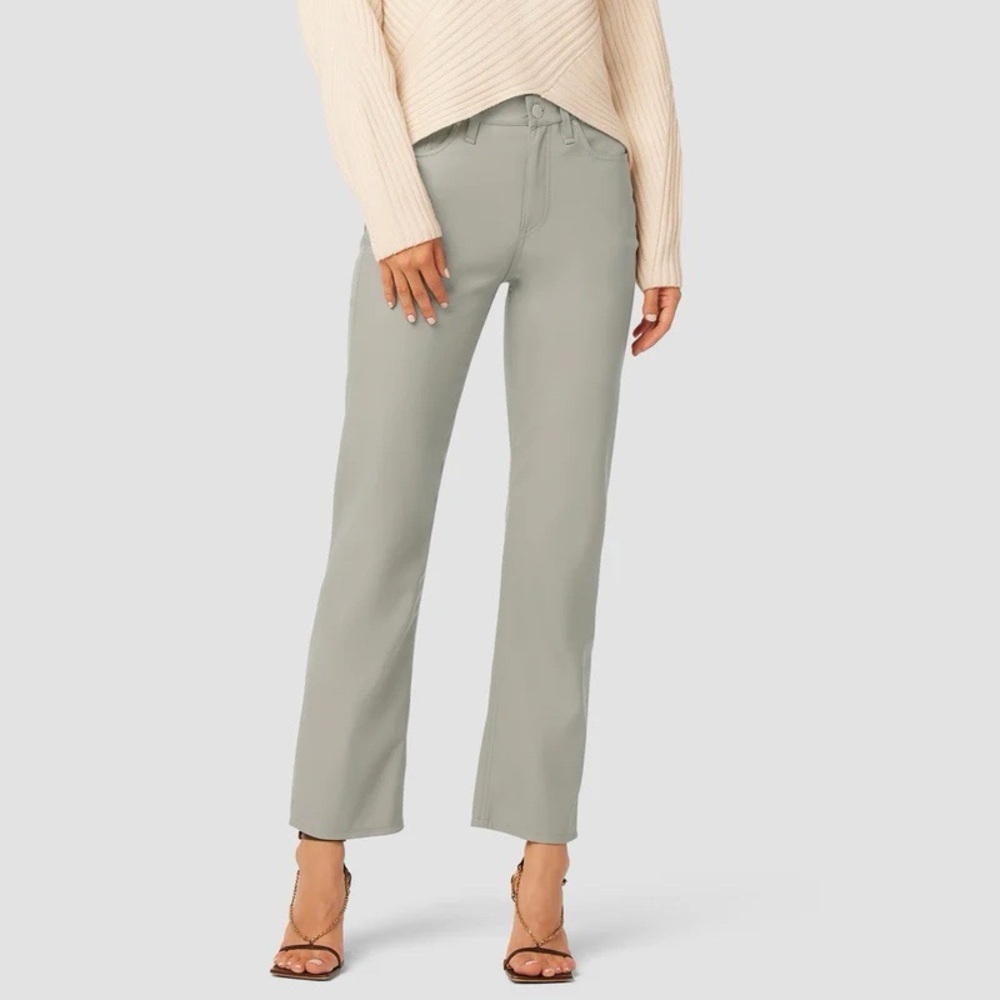 Hudson Remi High-Rise Vegan Leather Straight Pant in Moonrock Size 33